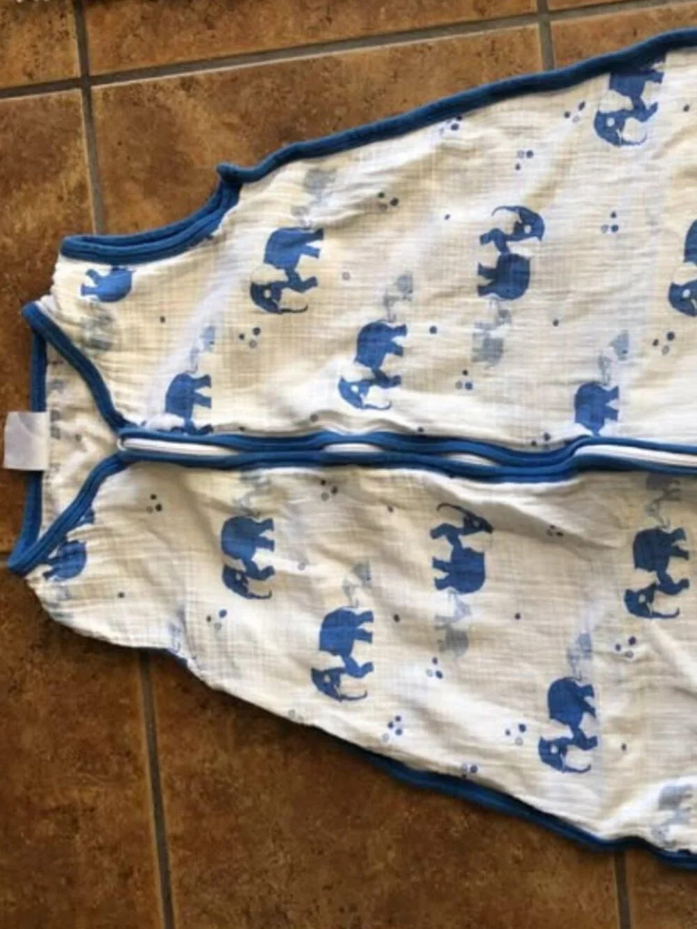 Aden Anais Muslin Sleep Sack Blue Elephants 12-18 Months